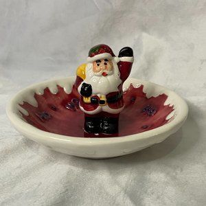 Vintage Ceramic Santa Claus Candy Dish